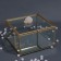 Organizer for storage "Mountains", with a lid, glass, with a mirror -bottom, 1 section, 15 × 15 × 8.5 cm, the color is transparent/copper