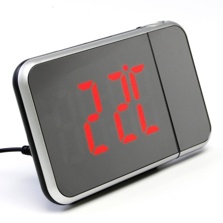 Clock - Electronic desk an alarm clock with a projection on the ceiling, calendar, 2AAA, USB-8