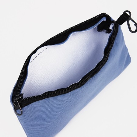 A backpack with a zipper, 3 outer pockets, blue color-9