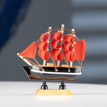 Souvenir small “Marianna” souvenir ship, sides with a white strip, scarlet sails, 3 × 10 × 10 cm