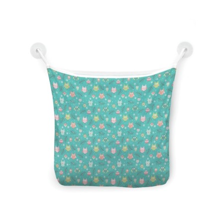 Organizer in a bath on suction cups "Christmas owls", for storing toys and trifles, size 33x39 cm-2