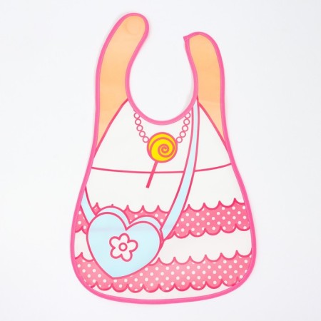Bibslate with a pocket for a girl, waterproof, on Velcro, Mix color-13