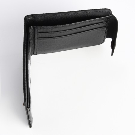 Women's wallet on the button, black color-3