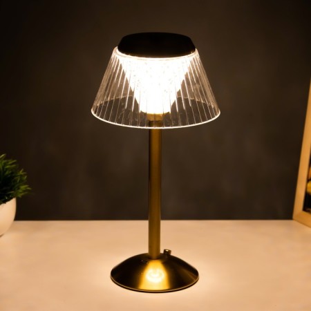 Vilora Table lamp LED USB AKB Gold 15x15x30 cm Risalux-4