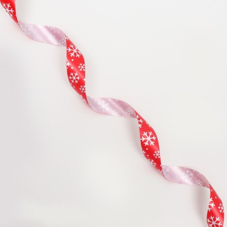 Ribbon for decor and gifts, snowflakes, 2 cm x 45 m-3