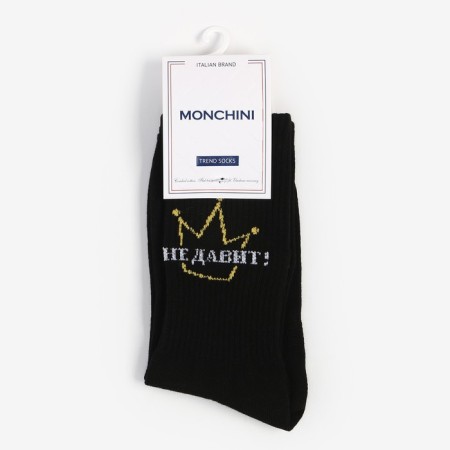 Women's socks, black color/crown, size 35-37-4