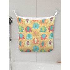 Organizer in a bath on suction cups “Bright elephants”, for storing toys and little things, size 33x39 cm
