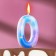 Candle in the cake on the spawn "Zvezdopad", the number is 0, 5.5 cm