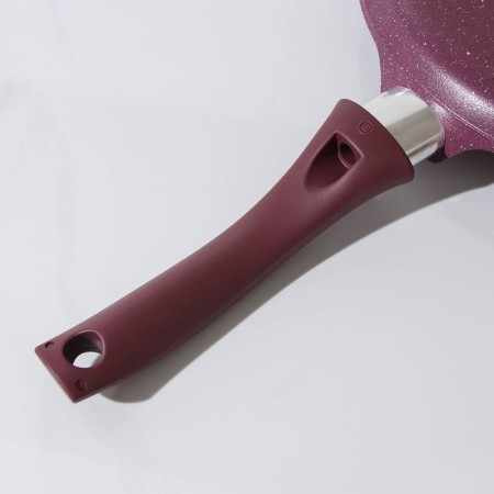 Pancake pan Trendy Style, D = 24 cm, plastic handle, anti -stick coating, burgundy color-3