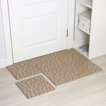 Aqua Stone floor modular coating, 34 × 34 cm, 6 pcs in packaging, beige color-7