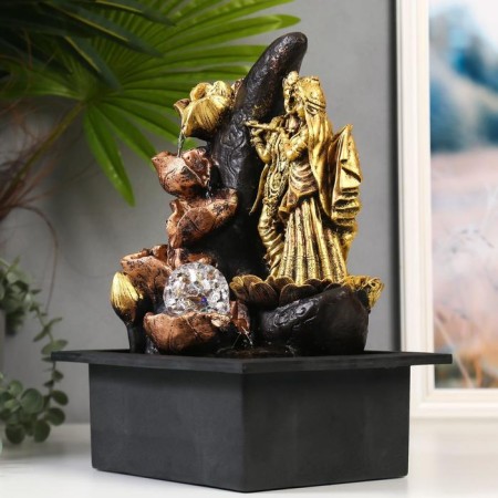 The desktop fountain from the network, the backlight "Krishna and Radha for the month" 35x20x25 cm-1