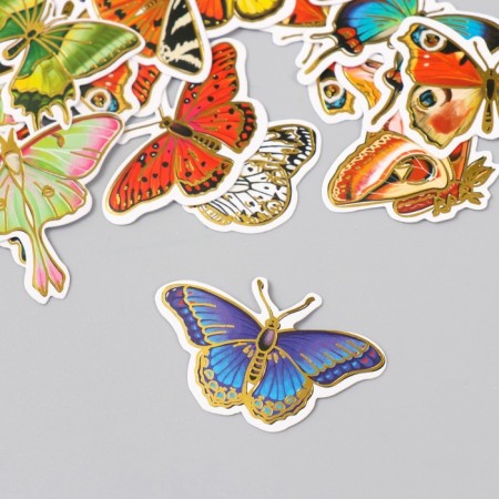 Stickers for creativity "World of butterflies" embossing gold set 48 pcs 9x7x0.8 cm-3