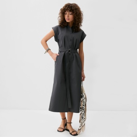 Women's dress minku: safari midi color graphite, rn 46-8