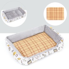 Animal bed, double-sided pillow, 60 x 45 x 15 cm, gray-white