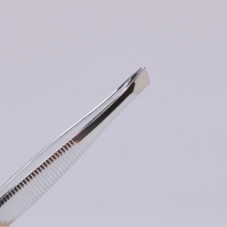 Pinzet begged, wide, 8.5 cm, silver color-1