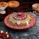 The pancake of Rishtan ceramics "Flowers", 32 cm, red