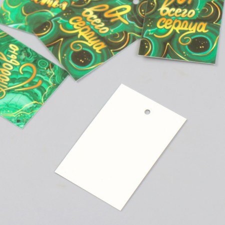 Malachite cardboard tag a set 10 pcs (5 types) 4x6 cm-3