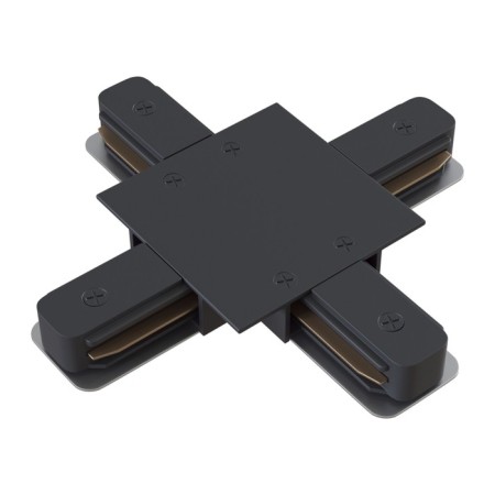 Connector X-shaped for the built-in track system Technical tra002CX-11B, 13x13x2 cm, black color