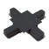 Connector X-shaped for the built-in track system Technical tra002CX-11B, 13x13x2 cm, black color