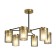 Suspended lamp Freya Fr5432PL-06BBS Lora, 440x440 mm, E14, 6x40W, black color and brass