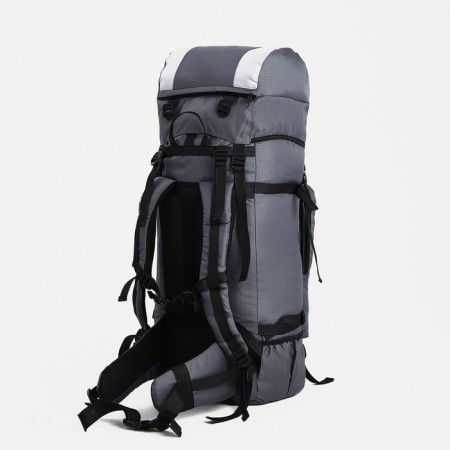 Tourist backpack, TAIF, 80 l, cord department, outer pocket, 2 side nets, gray color gray-1