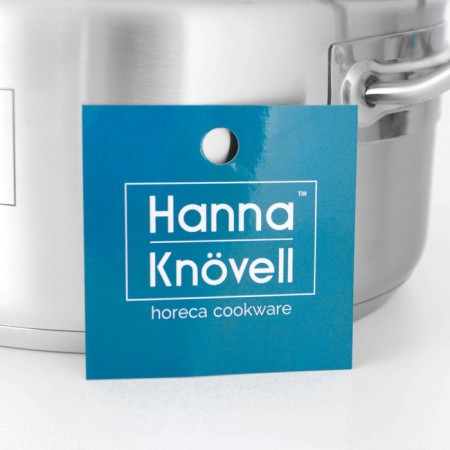 Hanna Knövell stainless steel pan with a lid, 3 l, d = 20 cm, h = 9.5 cm, wall thickness 0.6 mm, induction-10