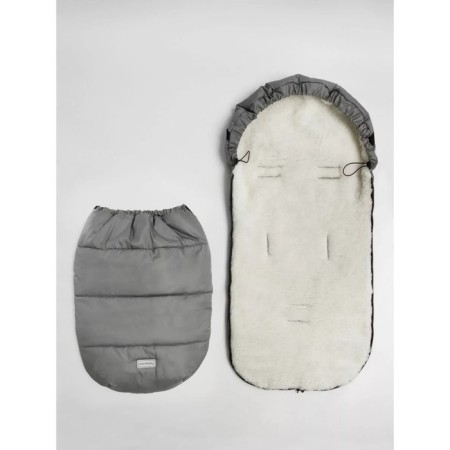 Winter fur envelope for a boy, height 105 cm, color gray color-12