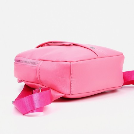 A backpack with a zipper, 4 external pockets, pink color-3