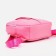 A backpack with a zipper, 4 external pockets, pink color