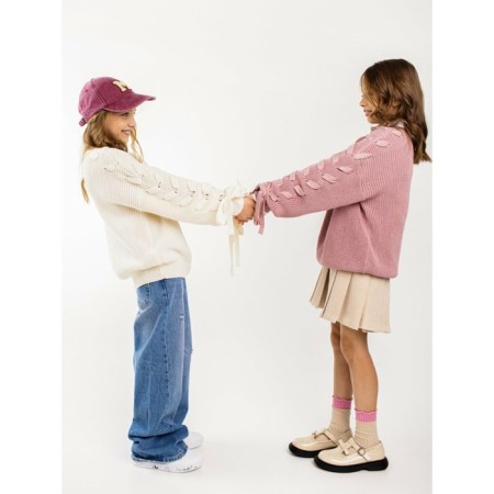 Свитер для девочки Amarobaby Knit Wear, рост 128 см, цвет пудровый-18