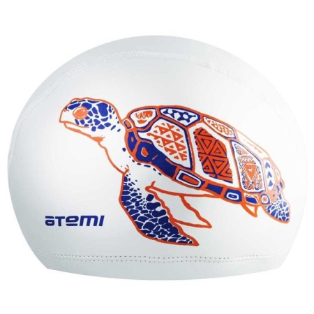 ATEMI Pu 305 swimming cap, fabric with a coating, white, print