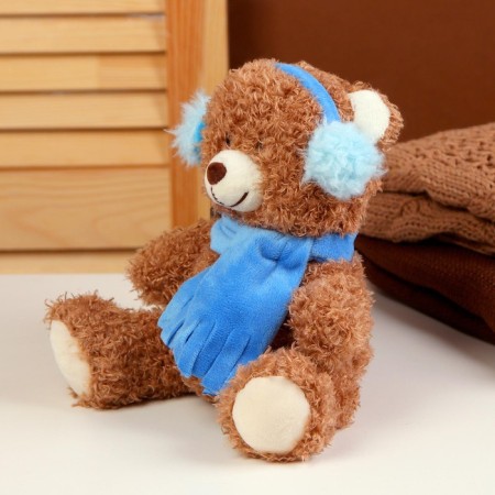 Soft toy "Bear", winter, 16 cm, brown color-2