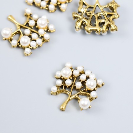 Decor for creativity Metal, plastic "Pearl tree" set 4 pcs for bronze 2.4x2.2 cm