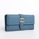 Women's wallet on the button, blue color