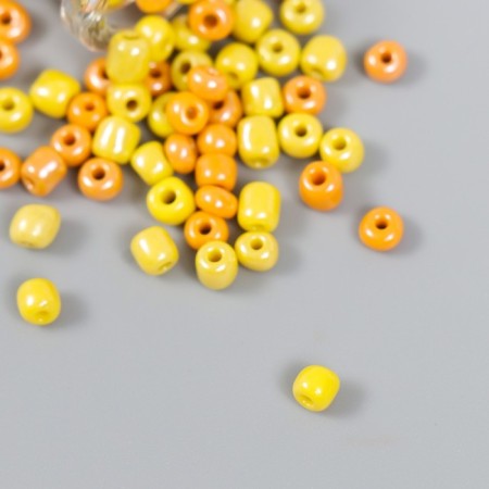 Bead 6/0 in the bottle "Mustard and Basabi" 20 g ceramic shine 6x2x2 cm-2