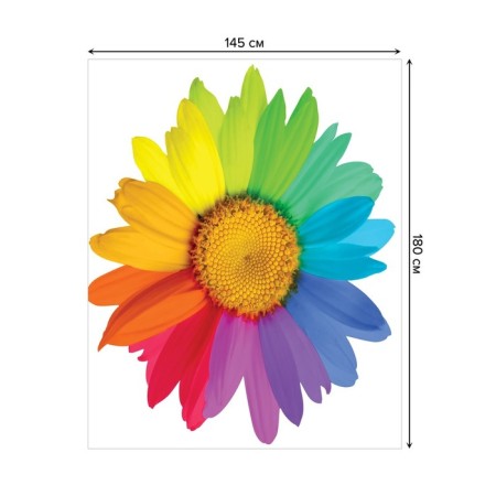 The tablecloth "Rainbow flower", rectangular, Saten, size 145x180 cm-1