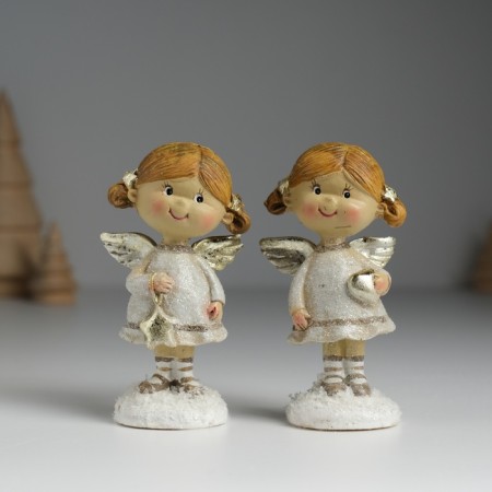 Polystone souvenir "Angel with tails, in the gray dress" MIX 4.5x3.5x8.5 cm