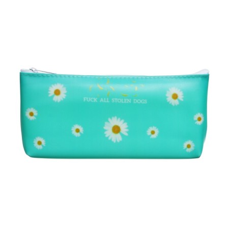 School Penal on the zipper "Chamomile", turquoise-1