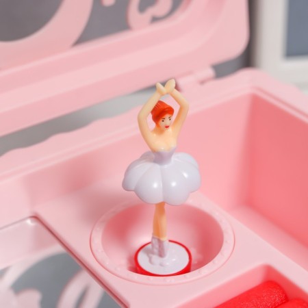 Musical mechanical musical "Love" pink 12.5x17.5x8 cm-5
