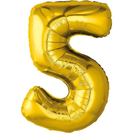 Foil ball 32 "number 5", color gold