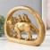 Souvenir Polystone "King of animals with tukans" gold 30x7x23 cm
