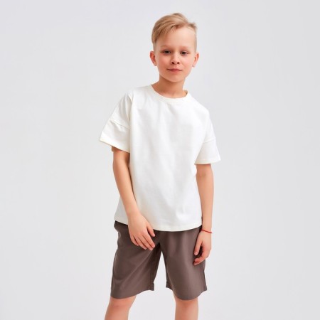 Burmuda shorts Minaku: Cotton Collection Brown color, height 104