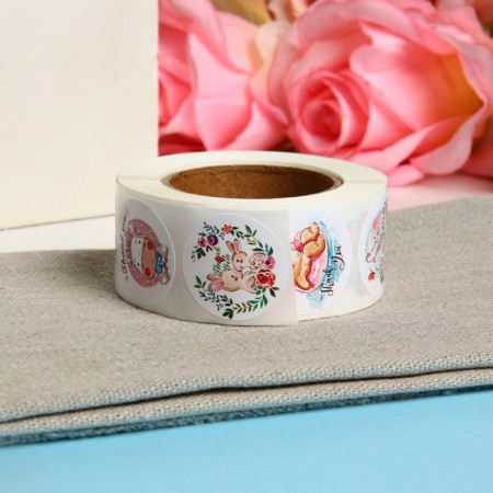 Set of stickers in the roll "Animals", 500 pcs, 2.5 x 2.5 cm-2