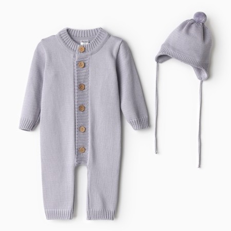 Combine Knitted Minaku, height 74-80, gray-blue color