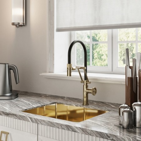IDDIS GRANGE kitchen mixer, with flexible pouring, matte gold color-5