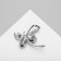 Brooch "Butterfly" crystal, white-green color in silver