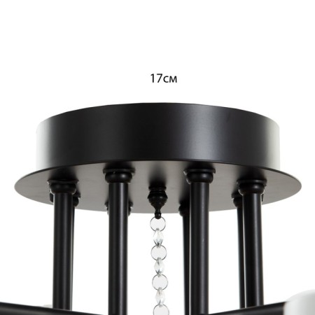 Люстра "Велтос" 8хLED 208Вт 3000-6000К черно-белый 89х89х21 см BayerLux-6