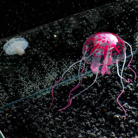 Decor for the Aquarium "Medusa" silicone, with a neon effect, 5 x 5 x 15 cm, pink-3
