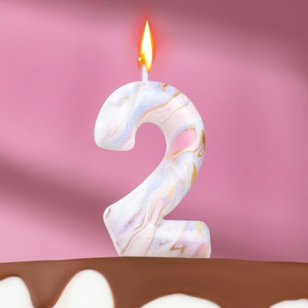 Candle in the “White Marble” cake, number “2”, 5.5 cm