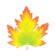 Decoration on adhesive tape "Maple leaf" Orange, green, 18x18 cm
